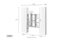 Wohnwand >Benevent< (3-teilig) in Weiß Hochglanz - 170x180x30 (BxHxT)