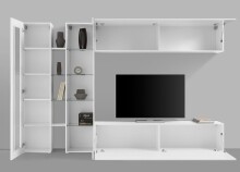 Wohnwand >Benevent< (5-teilig) in Weiß Hochglanz - 280x180x30 (BxHxT)