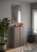 Schuhschrank >Farina< 2 Türen, Bronzo / Mercure Struktur-Dekor - 70x111x35cm B/H/T