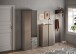 Schuhschrank >Farina< 2 Türen, Bronzo / Mercure Struktur-Dekor - 70x111x35cm B/H/T