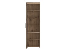 Garderobenschrank >GRANO< 4 Böden, 1 Stange, Viking Eiche Dekor / Kosmos Grau - 58x195x38 (BxHxT