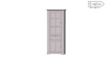 Vitrine >ILOPPA<  2 Türen, 1 Schub, Schnee/ Nelson Eiche Dekor - 75,6x209,8x44,3cm BxHxT