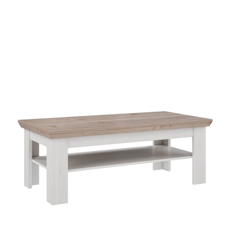 Couchtisch >ILOPPA< mit Ablage, in Schnee / Nelson Eiche Dekor - 120,6x45,3x60,4cm (BxHxT)