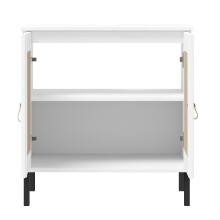 Waschbeckenunterschrank >WZ-0800< 2 Türen, 1 Boden, Kiefer massiv weiß lackiert - 62x65x40 (BxHxT)