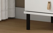 Badkommode >WZ-0800< 1 Tür, 4 Böden, Kiefer massiv weiß lackiert  - 52x90x32 (BxHxT)