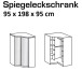 Eckkleiderschrank >Click< Plankeneiche / Spiegel - 95x198x95 (BxHxT)