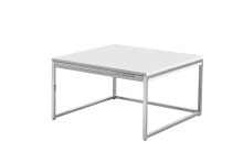 Couchtisch >Reno< in MDF weiß, Metall verchromt - 70x40x70cm (BxHxT)