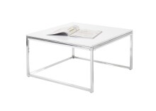 Couchtisch >Reno< in MDF weiß, Metall verchromt - 70x40x70cm (BxHxT)