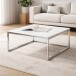 Couchtisch >Reno< in MDF weiß, Metall verchromt - 70x40x70cm (BxHxT)