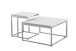 Couchtisch >Reno< in MDF weiß, Metall verchromt - 70x40x70cm (BxHxT)