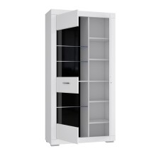 Vitrine >SNOW< 2 Türen, 1 verglast, in weiß - 101x198,5x41,4cm (BxHxT)