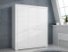 Kleiderschrank >SNOW< 3 Türen, 1 Stange, 7 Fächer, in weiß - 165,7x198,5x59,3cm (BxHxT)