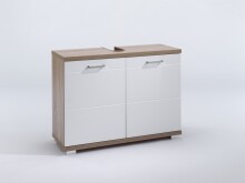 Waschbeckenunterschrank >NEBRASKA< in Eiche-Optik/Weiß 80 x 59 x 31,5 cm (BxHxT)