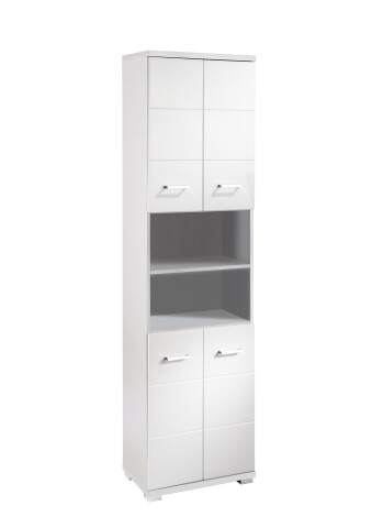 Doppelhochschrank >NEBRASKA< in Weiß 50 x 192 x 31,5 cm (BxHxT)