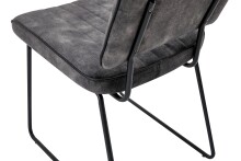 Kufenstuhl >LIAM< 4er Set in Anthrazit aus Vintage Samtstoff 45x83x61 cm (BxHxT)