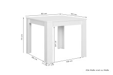 Tisch >NEPAL< in Eiche-Optik 90 x 75 x 90 cm (BxHxT)