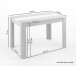 Tisch >NORI< in Eiche-Optik, Einlage Schwarz/Weiß 120 x 75 x 80 cm (BxHxT)