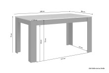 Tisch >NORI< in Anthrazit/Eiche-Optik 140 x 75 x 80 cm (BxHxT)
