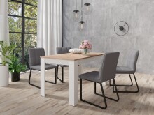 Tisch >NORI< in Weiß/Eiche-Optik 140 x 75 x...