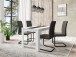 Tisch >NORI< in Weiß, Einlage Schwarz/Weiß 140 x 75 x 80 cm (BxHxT)
