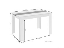 Tisch >NORI< in Old-Wood-Optik/Anthrazit 140 x 75 x 80 cm (BxHxT)