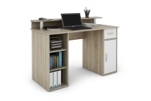 Schreibtisch >DIEGO< in Eiche-Optik/Weiß 120 x 88 x 55 cm (BxHxT)