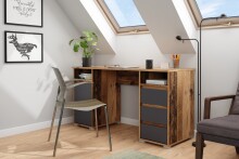Schreibtisch >LOBO< in Old-Wood-Optik 138 x 75 x 55...