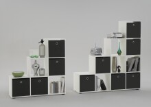 Raumteilerregal >MEGA 2< in weiß - 138,5x143,5x33cm (BxHxT)
