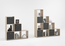 Raumteilerregal >MEGA 2< in Eiche Dekor - 138,5x143,5x33cm (BxHxT)
