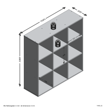 Raumteilerregal >MEGA 5< in Matera - 104,5x108,5x33cm (BxHxT)
