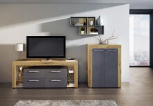 Wandregal >NORA< in Matera-Artisan Eiche - 100x53x19,5cm (BxHxT)
