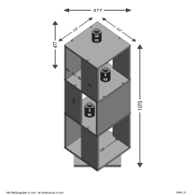 Drehregal >TOWER< in weiß - 34x108x34cm (BxHxT)