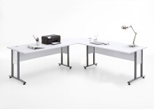 Schreibtisch >CALVIA 105< in Brillantweiß -...