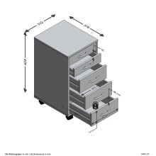 Container >FREDDY< in Eiche Dekor - 33x63,5x38cm (BxHxT)