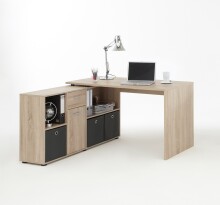 Schreibtisch >LEXO/LEX< in Eiche Dekor - 135,7x74,2x135,7cm (BxHxT)