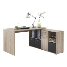 Schreibtisch >LEXO/LEX< in Eiche Dekor - 135,7x74,2x135,7cm (BxHxT)