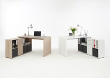 Schreibtisch >LEXO/LEX< in Eiche Dekor - 135,7x74,2x135,7cm (BxHxT)