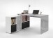 Schreibtisch >LEXO/LEX< in Beton LA-weiß - 135,7x74,2x135,7cm (BxHxT)