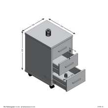 Rollcontainer >DIEGO 2< in Beton LA-hochlanz...