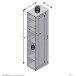 Garderobenschrank >INCA 2< in weiß - 50x184x34,5cm (BxHxT)