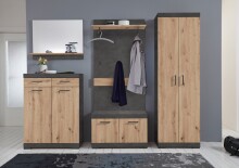 Garderobenschrank >BRISTOL 300< in Matera-Artisan Eiche - 80x50x34,9cm (BxHxT)