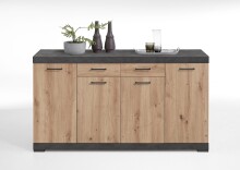 Kombikommode >BRISTOL 4 XL< in Matera-Artisan Eiche - 160x89,9x49,9cm (BxHxT)