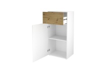 Kommode >BELM 2< in Brillantweiß-Artisan Eiche - 55x115x42cm (BxHxT)