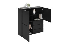 Kommode >DARK 2< in schwarz - 99,1x101,2x31,5cm (BxHxT)
