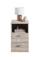 Nachttisch >COLIMA 1< in Sandeiche Dekor - 35x61,5x39,9cm (BxHxT)