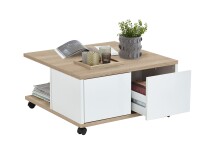 Couchtisch >TWIN 1< in Eiche Dekor-weiß...