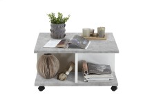 Couchtisch >TWIN 1< in Beton LA-weiß Edelglanz - 70x36x70cm (BxHxT)