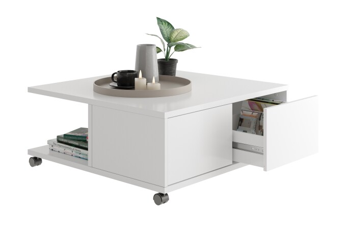 Couchtisch >TWIN 1< in weiß - 70x36x70cm (BxHxT)