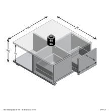 Couchtisch >TWIN 1< in weiß - 70x36x70cm (BxHxT)