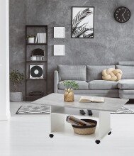 Couchtisch >AZUR< in weiß-Beton LA - 100x44x60cm (BxHxT)